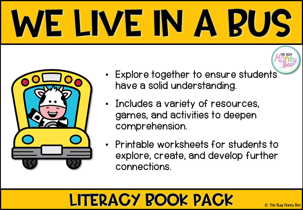 We Live in a Bus by Dave Petzold - CBCA 2025 - Literacy Book Pack
