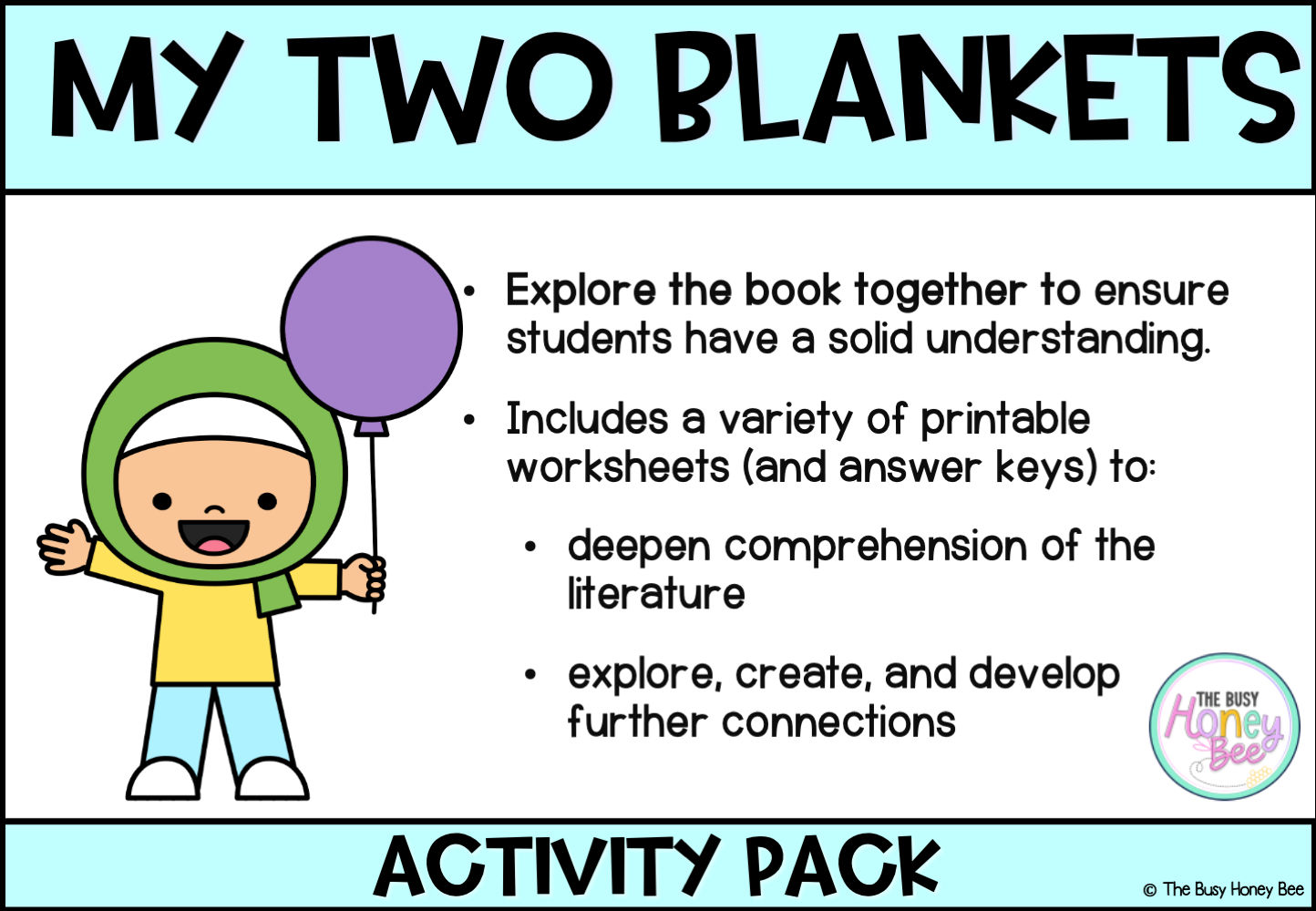 My Two Blankets by Irena Kobald Activity Pack