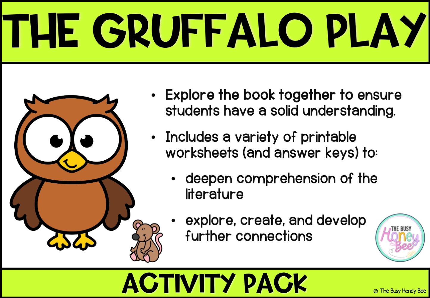 The Gruffalo Play by Julia Donaldson Activity Pack