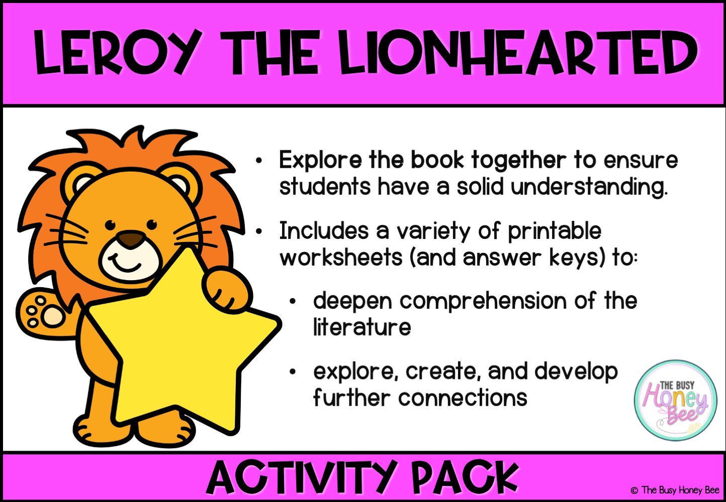 ‘Leroy the Lionhearted’ by Lisa Varchol Perron Activity Pack
