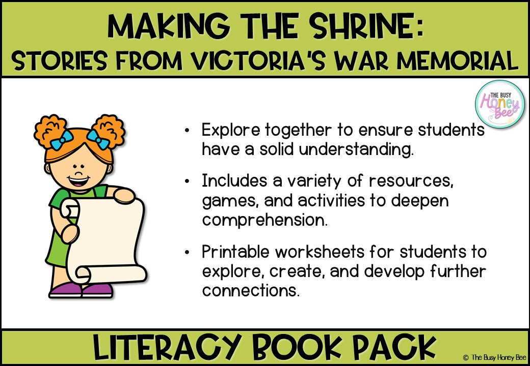 Making the Shrine: Stories From Victoria’s War Memorial by Laura J Carroll - CBCA 2025 - Literacy Book Pack