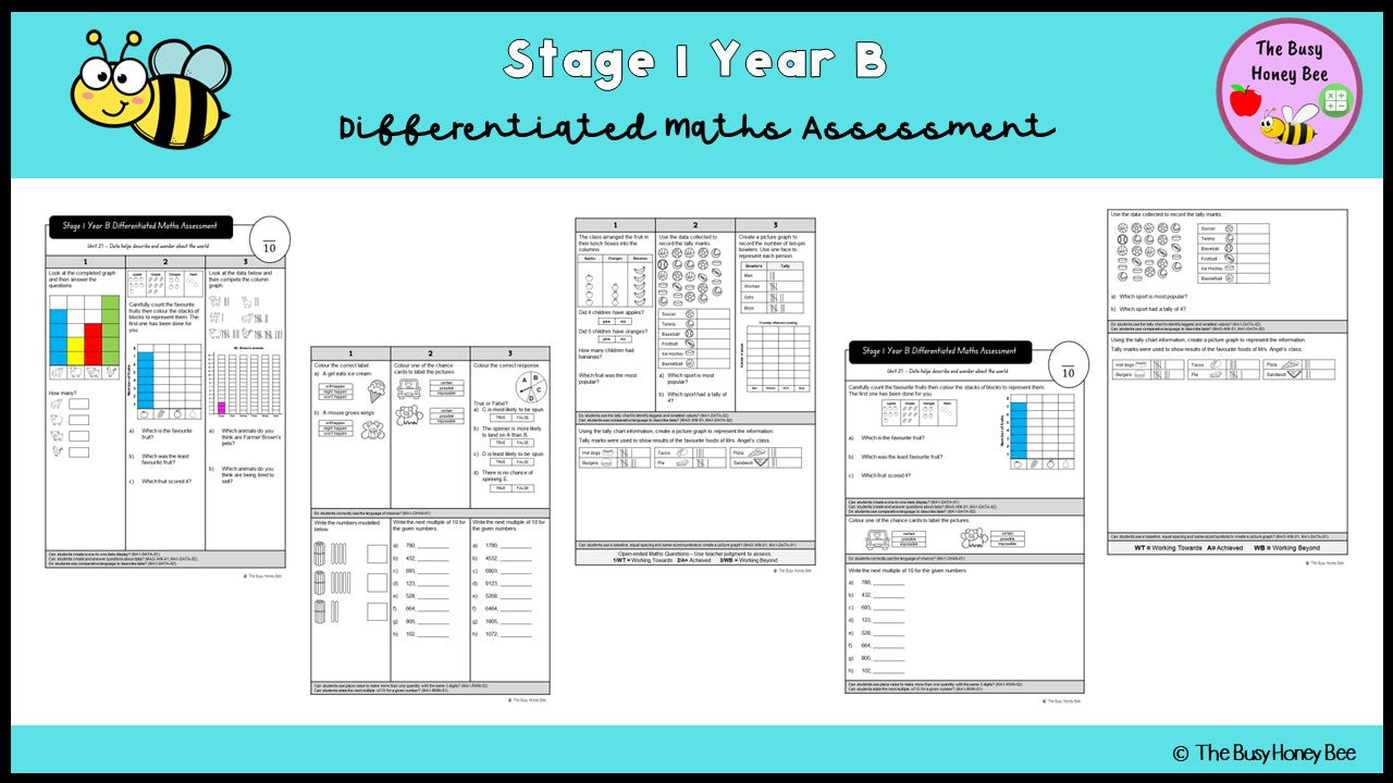 Stage 1 Year B Differentiated Maths Assessment Unit 27