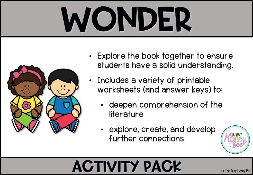 Unit 6 Wonder by RJ Palacio Activity Pack