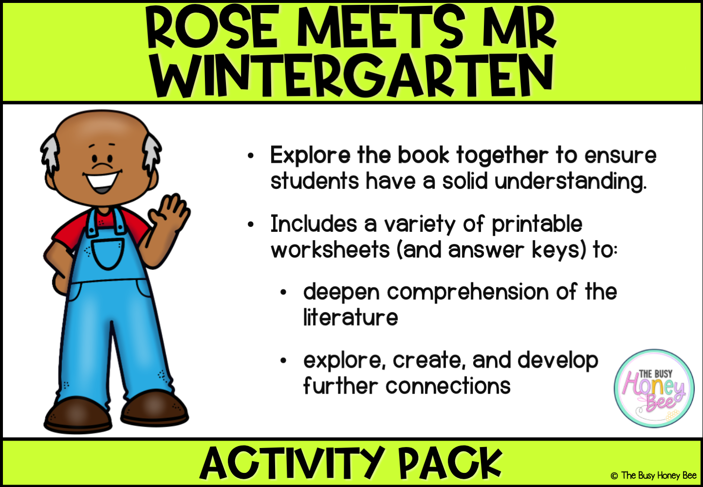 Rose Meets Mr Wintergarten by Bob Graham Activity Pack