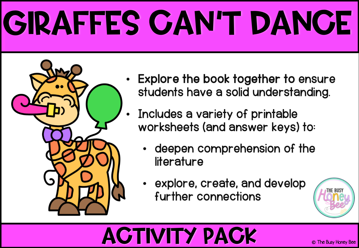 Giraffes Can’t Dance by Giles Andreae Activity Pack