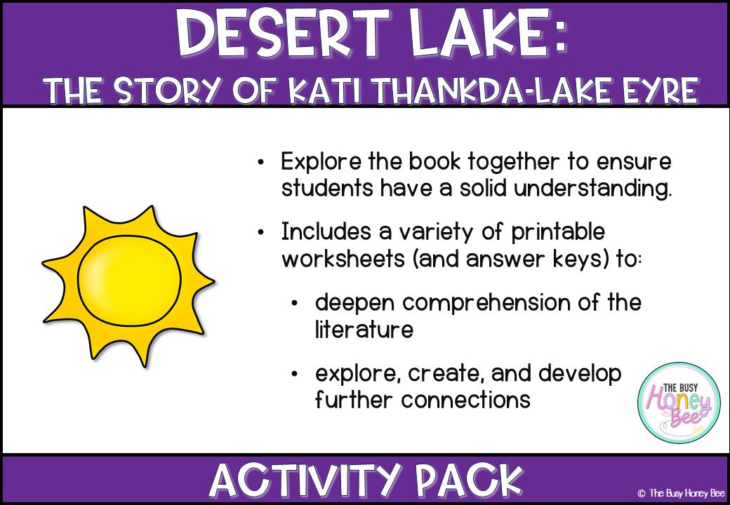 Desert Lake by Pamela Freeman Activity Pack