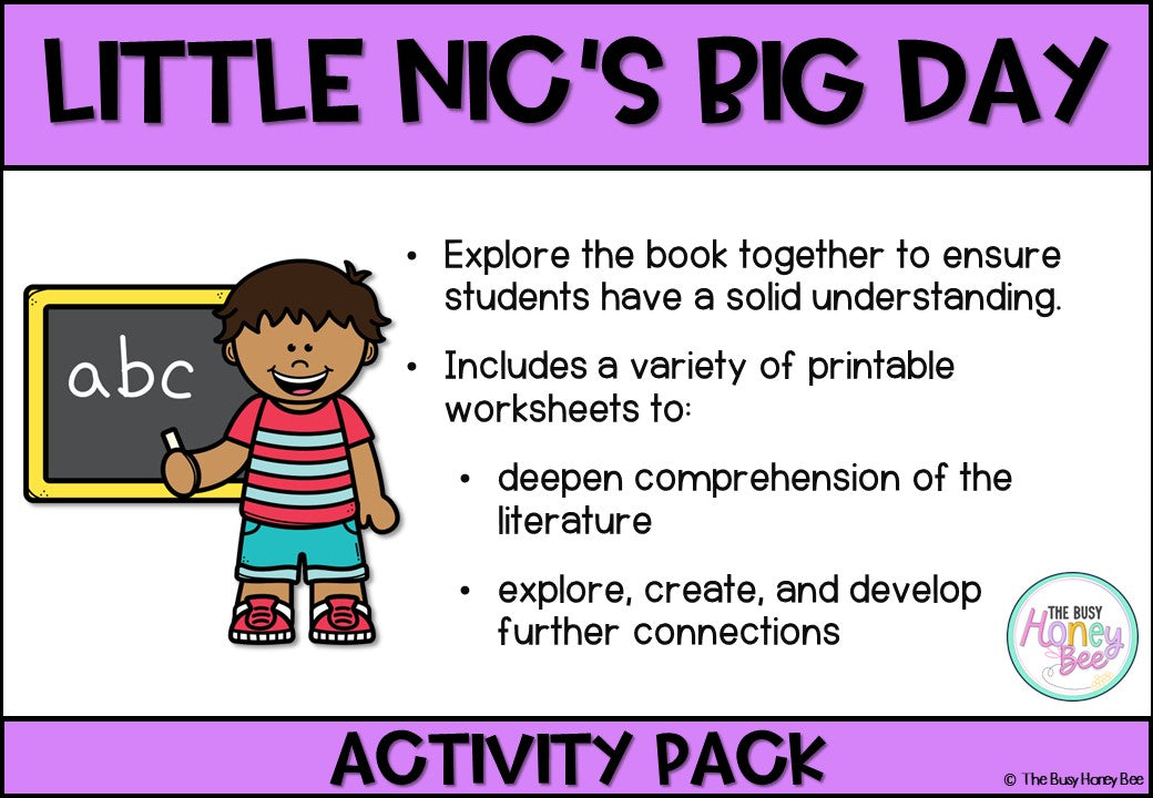 Little Nic's Big Day Activity Pack