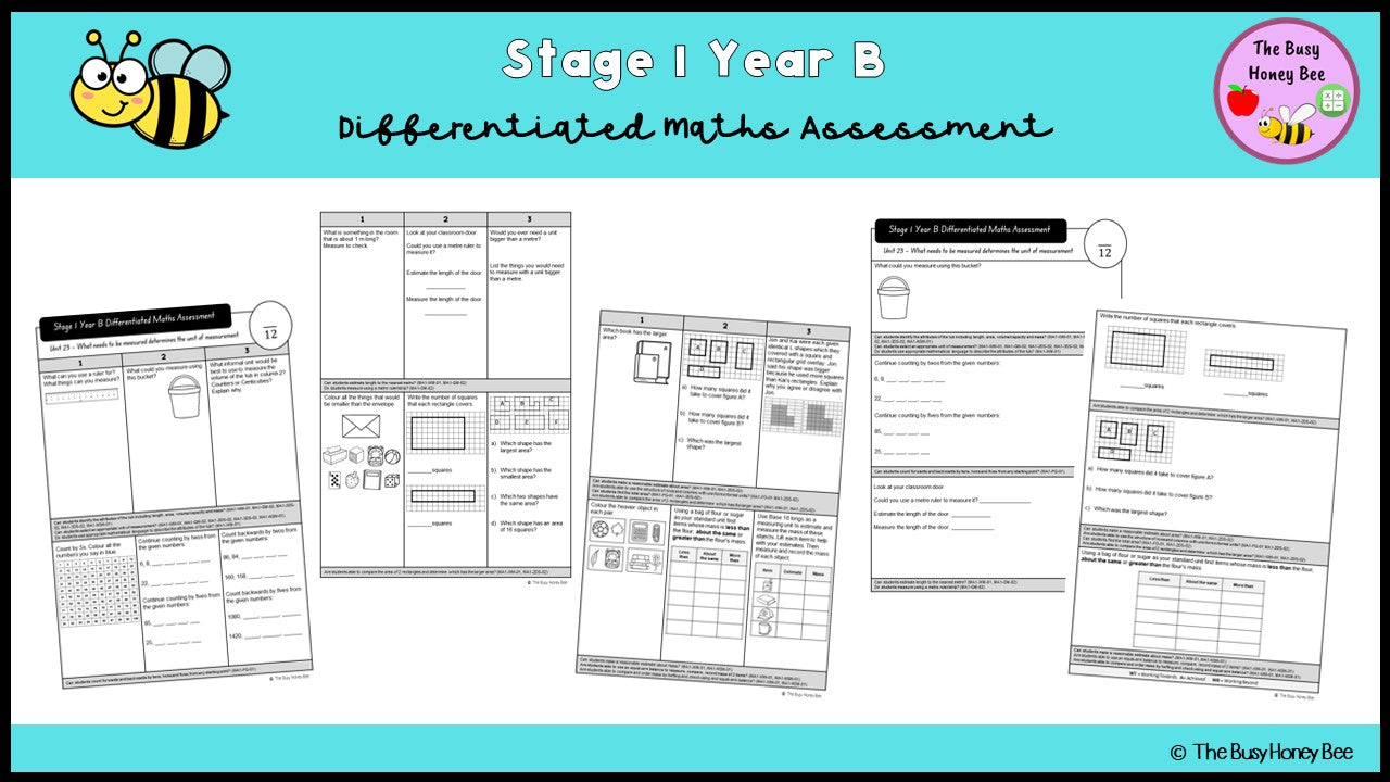 Stage 1 Year B Differentiated Maths Assessment Unit 23