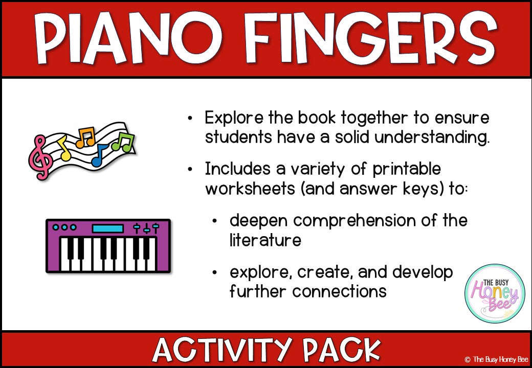Piano Fingers Activity Pack