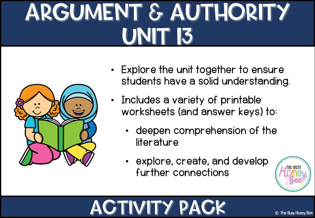 NSW Stage 3 Year B English Sample Unit of Work 13 Argument and Authority Activity Pack