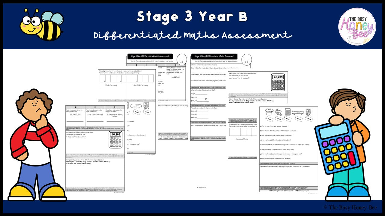 Stage 3 Year B Differentiated Maths Assessment Unit 26