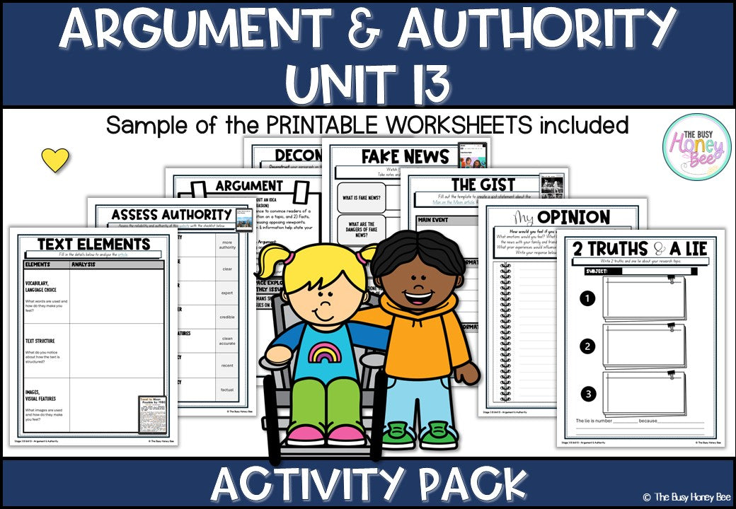 NSW Stage 3 Year B English Sample Unit of Work 13 Argument and Authority Activity Pack