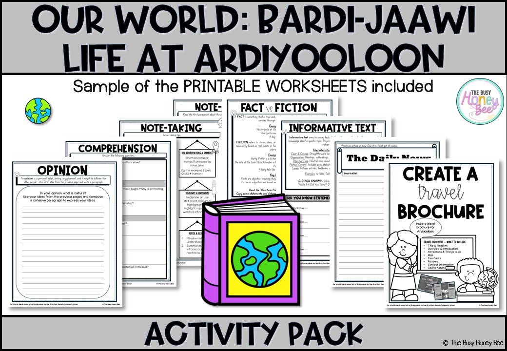 Our World: Bardi-Jaawi Life at Ardiyooloon Activity Pack