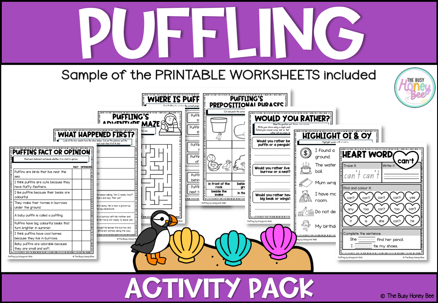 Puffling by Margaret Wild Activity Pack