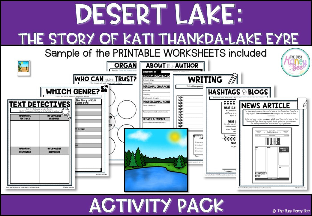 Desert Lake by Pamela Freeman Activity Pack