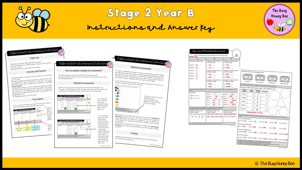 Stage 2 Year B Differentiated Maths Assessment Unit 23