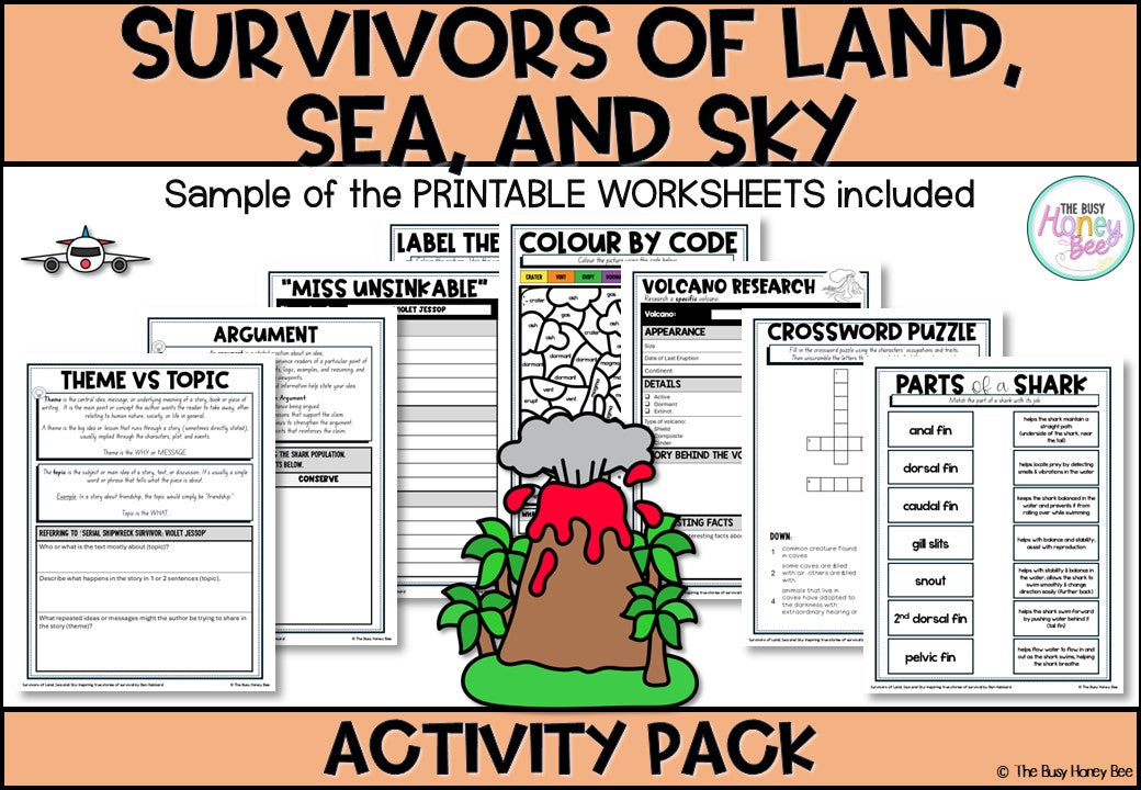 Survivors of Land, Sea and Sky: Inspiring true stories of survival Activity Pack