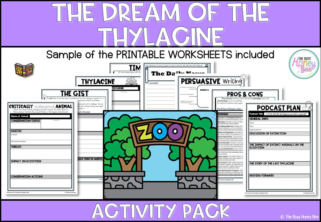 The Dream of the Thylacine Activity Pack