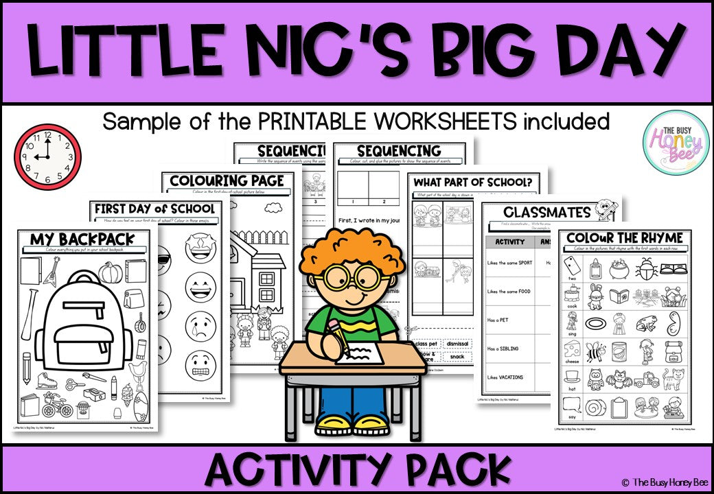Little Nic's Big Day Activity Pack