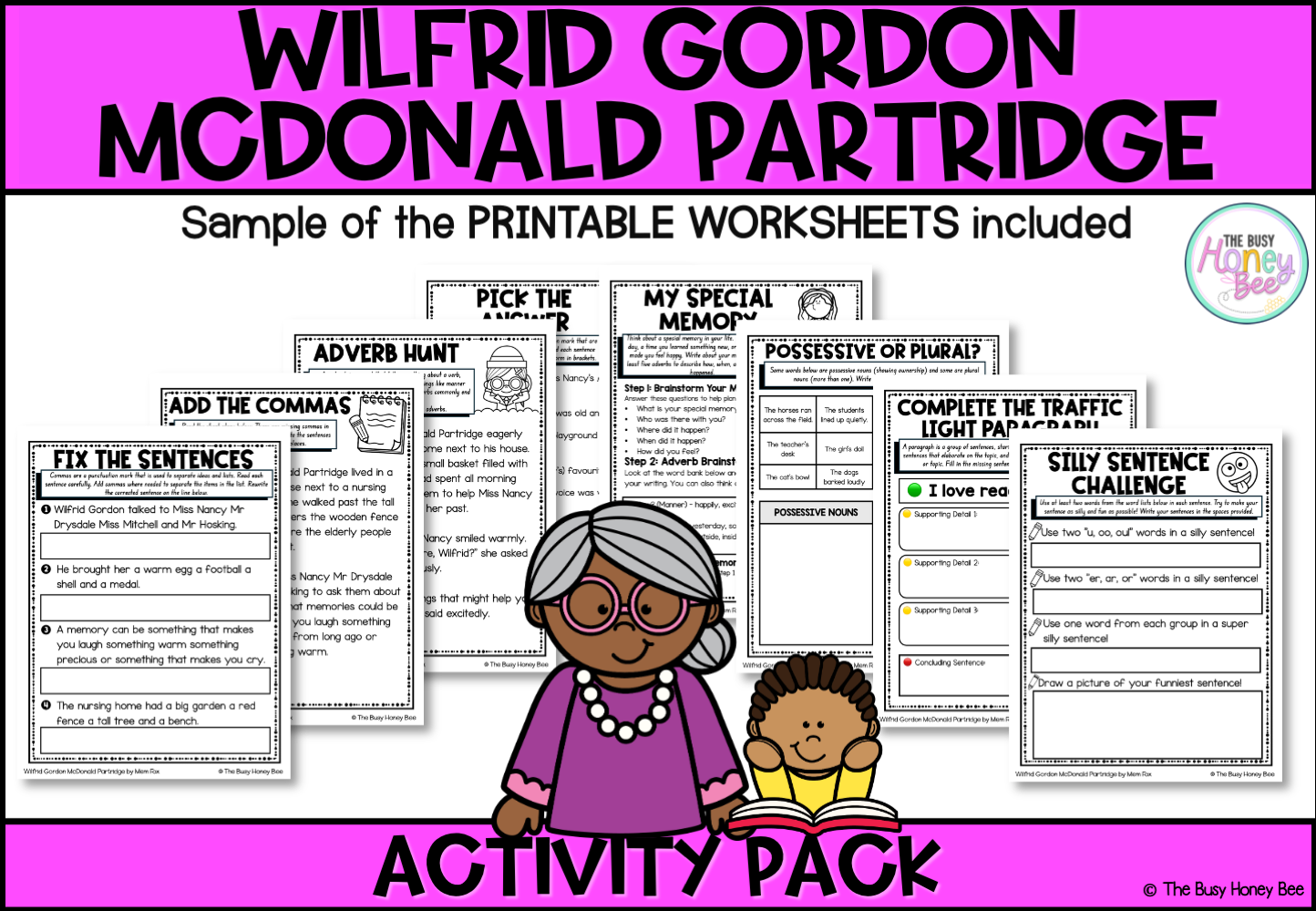 Wilfrid Gordon McDonald Partridge by Mem Fox Activity Pack
