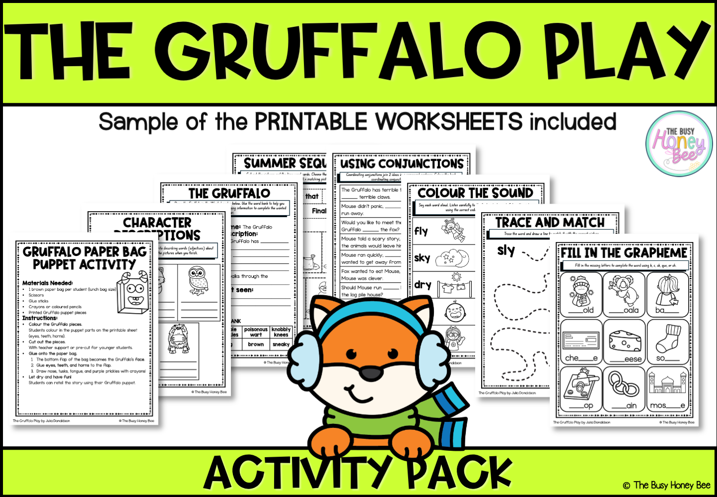 The Gruffalo Play by Julia Donaldson Activity Pack