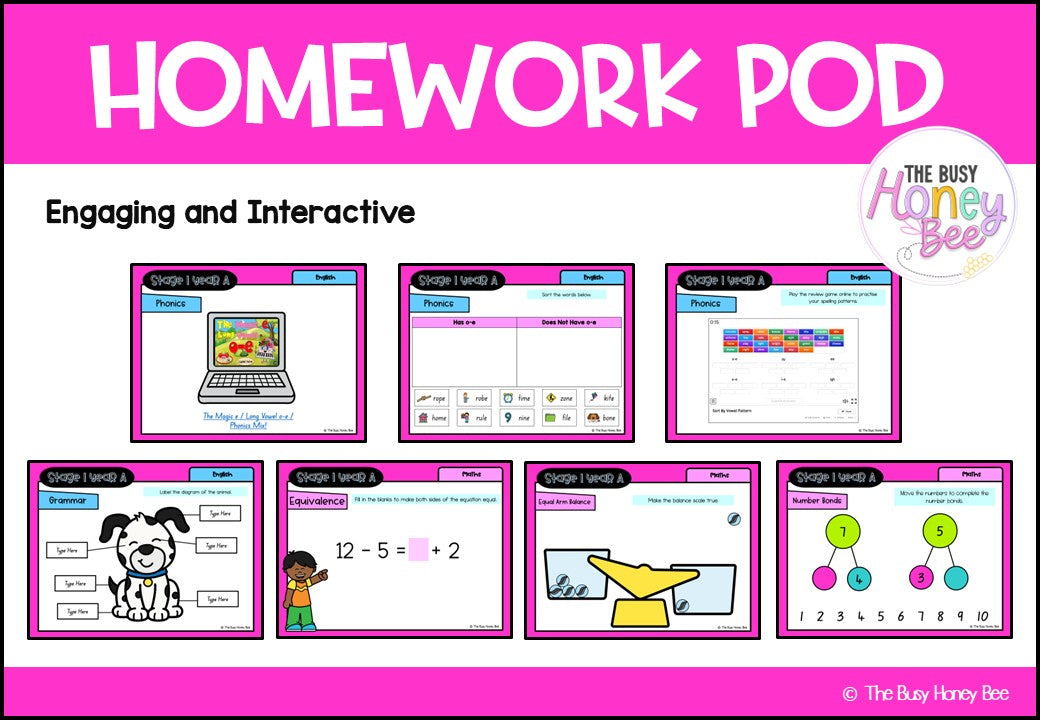 Stage 1 Year A Homework/Learning Pods Term 2 Mega Bundle