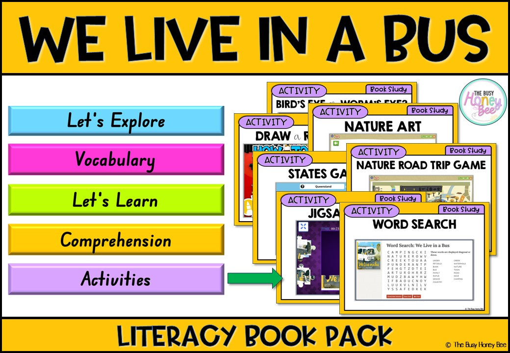 We Live in a Bus by Dave Petzold - CBCA 2025 - Literacy Book Pack