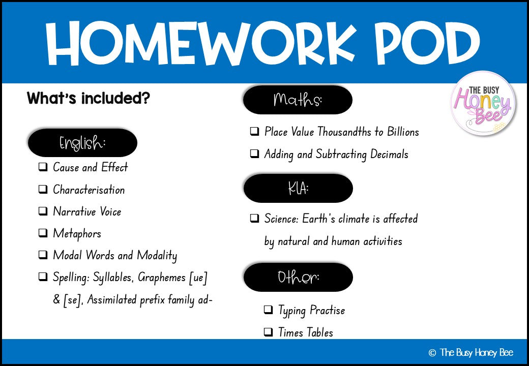 Stage 3 Year B Homework/Learning Pod 26