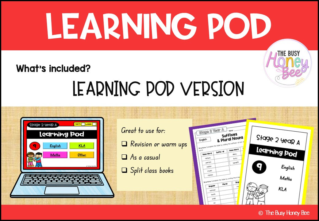 Stage 2 Year A Homework/Learning Pods Term 2 Mega Bundle