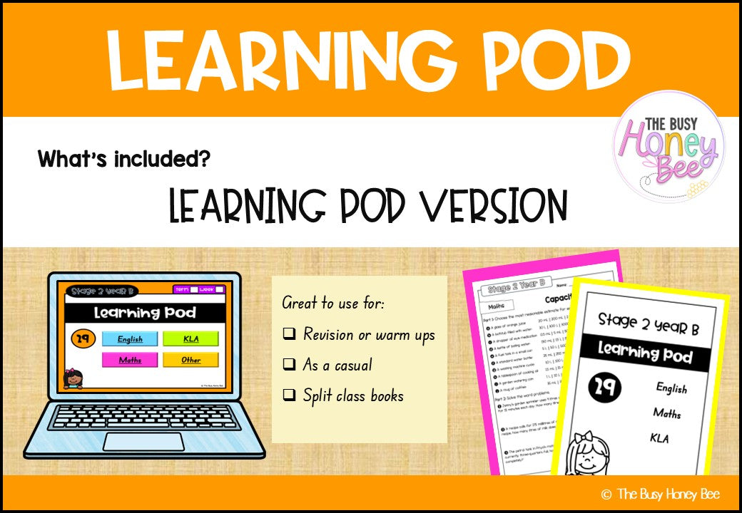 Stage 2 Year B Homework/Learning Pods Term 2 Mega Bundle