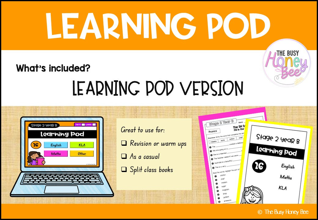 Stage 2 Year B Homework/Learning Pods Term 2 Mega Bundle
