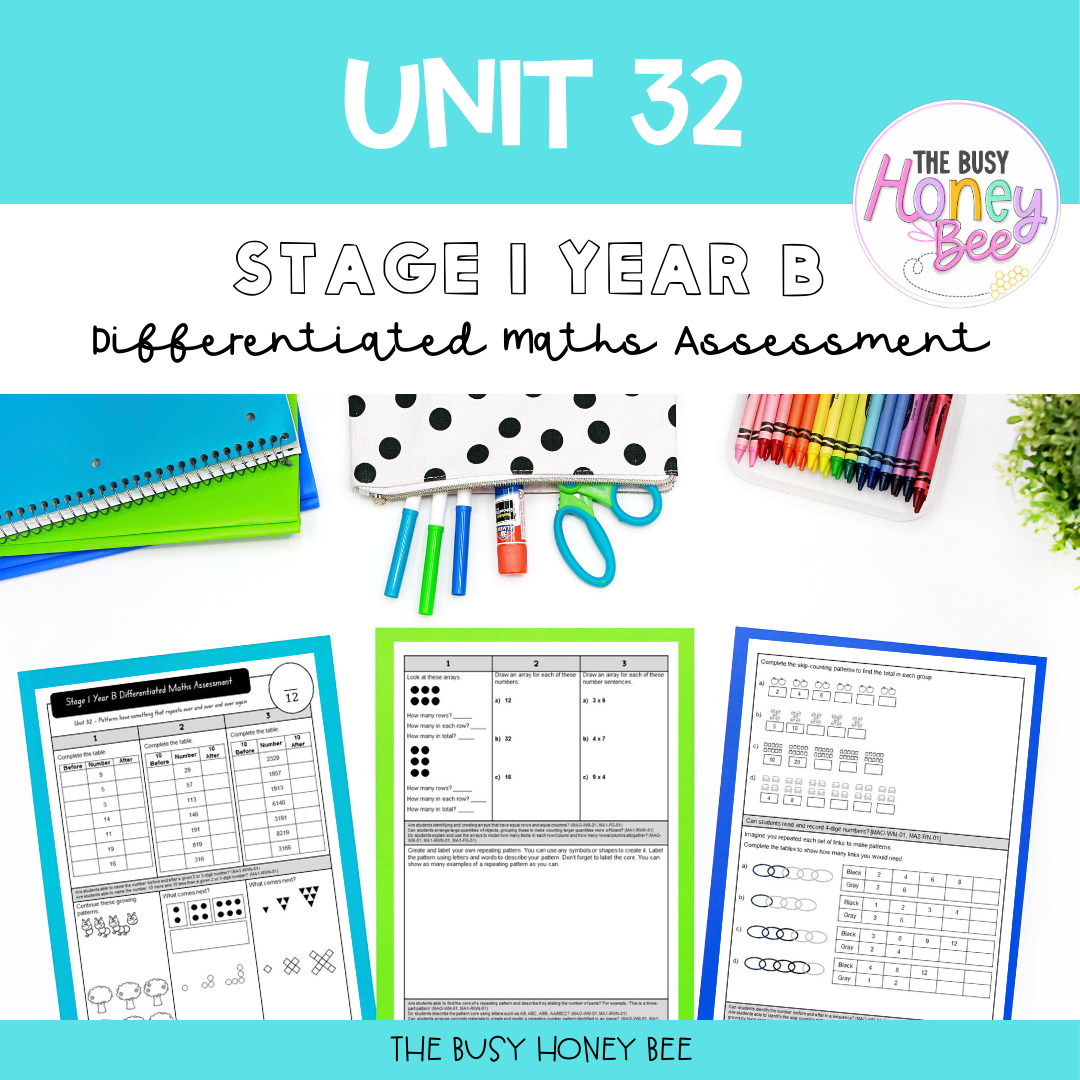 Stage 1 Year B Differentiated Maths Assessment Unit 32