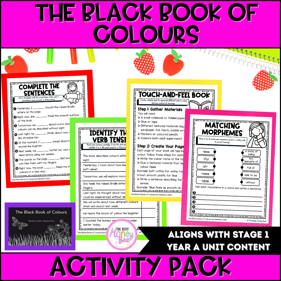 The Black Book of Colours by Menena Cottin Activity Pack
