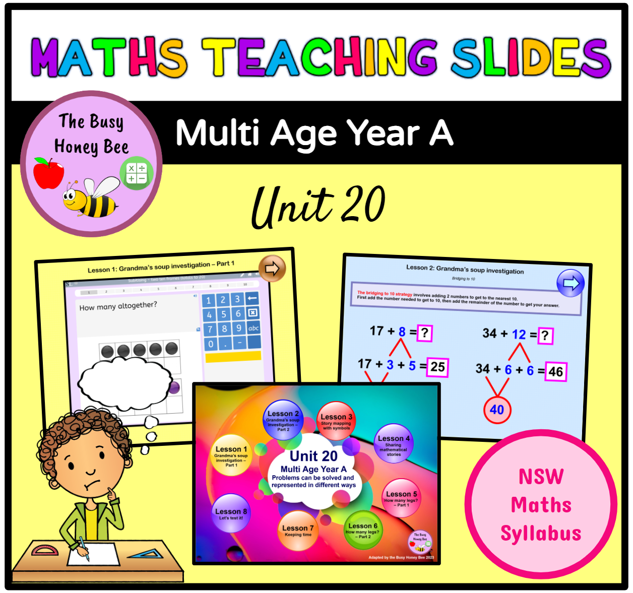 Multi Age K-2 Year A Term 4 Maths Teaching Slides Mega Bundle