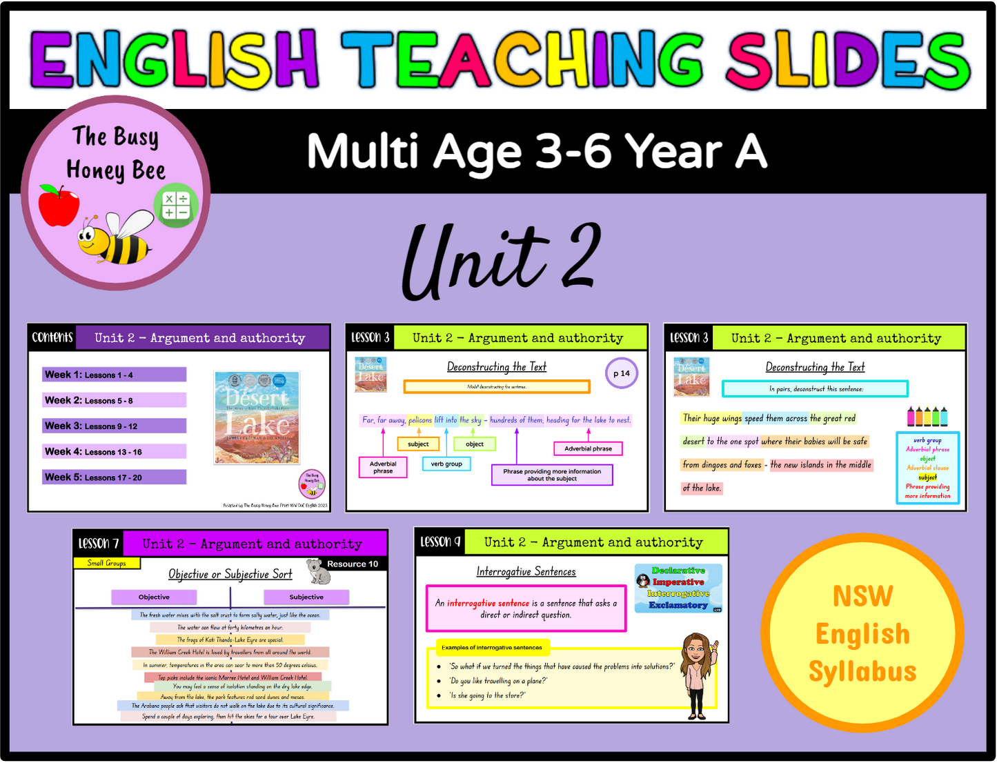 Multi Age 3-6 Year A Term 1 English Teaching Slides Mega Bundle
