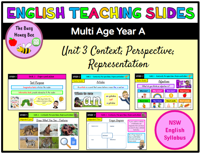Multi Age K-2 Year A Term 1 English Teaching Slides Mega Bundle