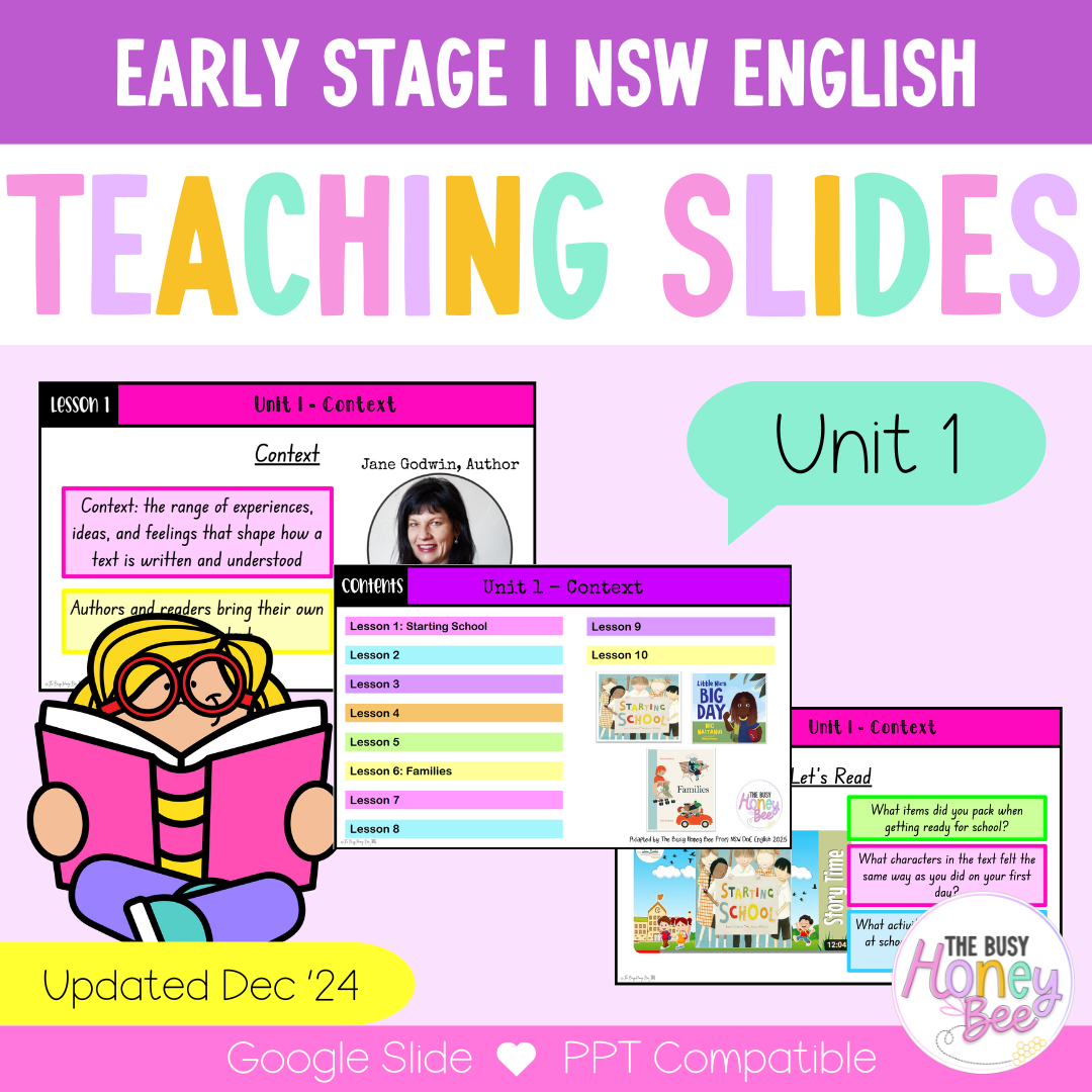 Early Stage 1 Term 1 English Teaching Slides Mega Bundle