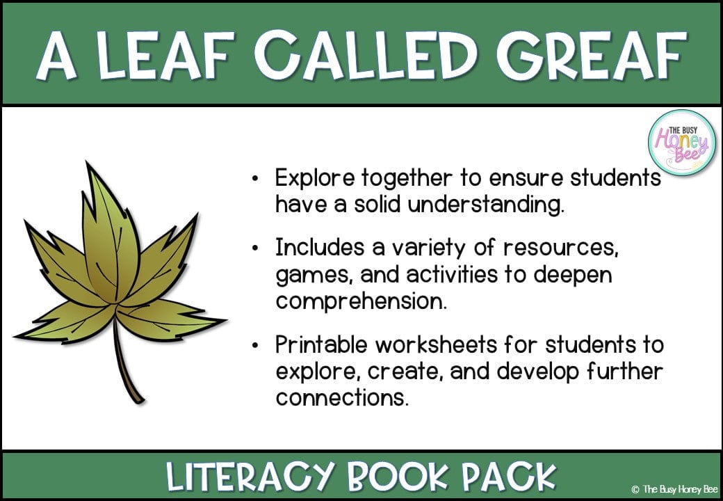 A Leaf Called Greaf - CBCA 2025 - Literacy Book Pack - Activity Pack