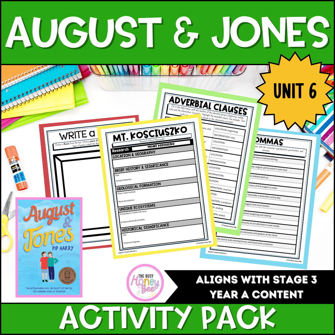 August and Jones Unit 6 Activity Pack -