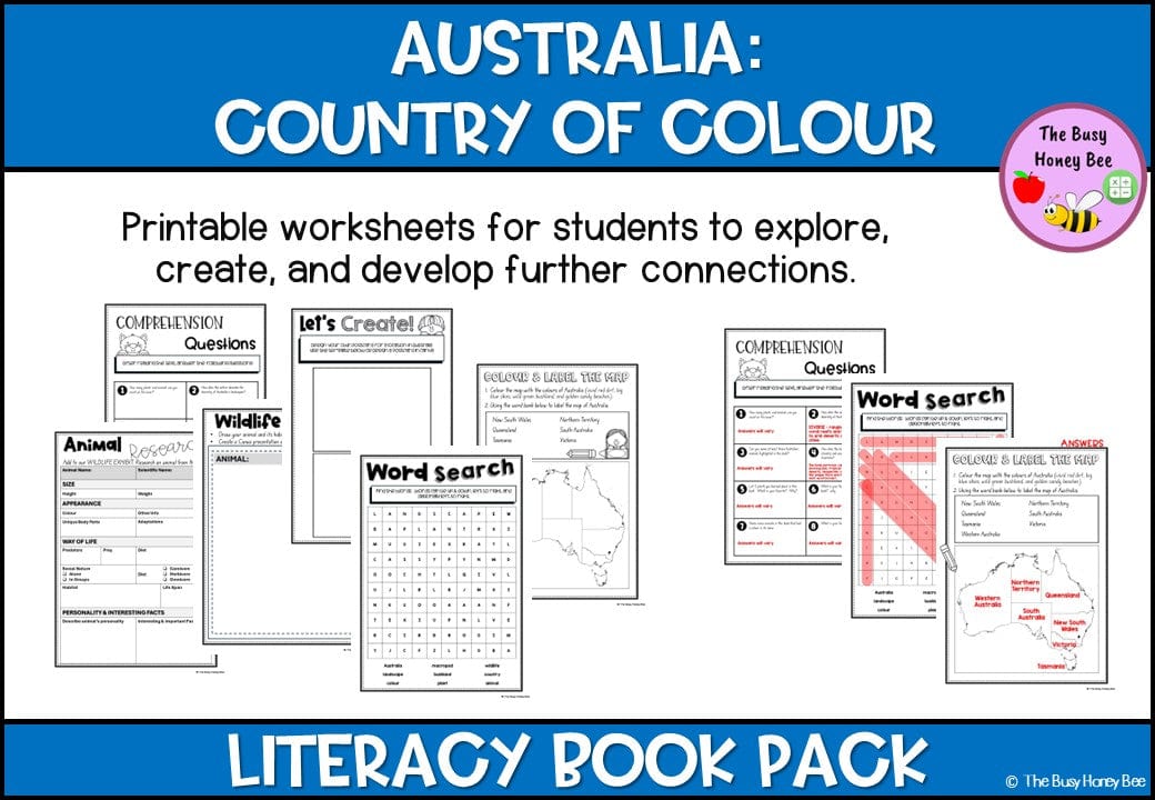 Australia Country of Colour - CBCA 2024 - Literacy Book Pack - Activity Pack