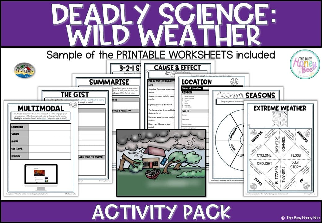Deadly Science – Wild Weather: Book 2 edited by Corey Tutt Activity Pack -