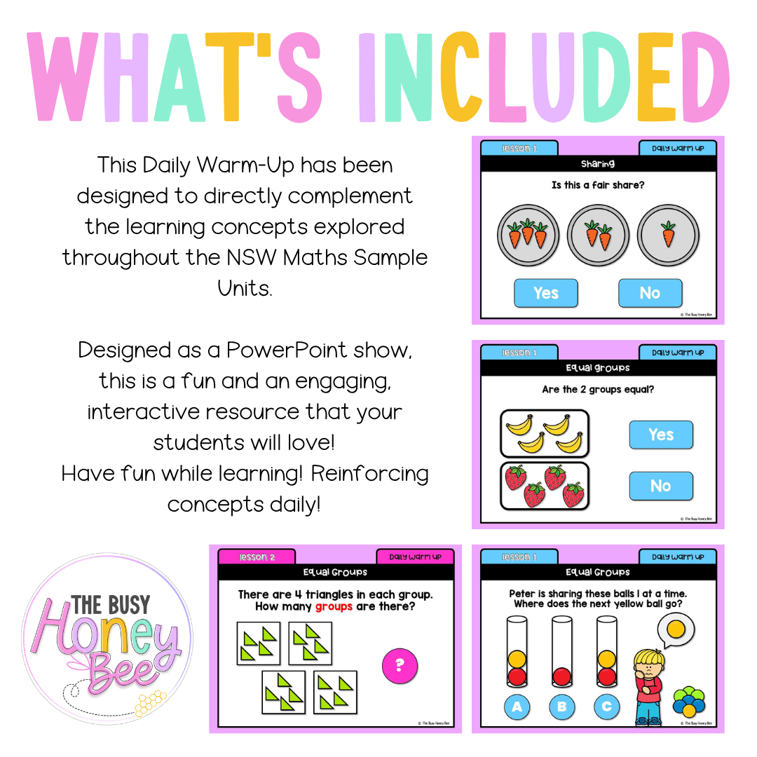 Early Stage 1 Australian | NSW Math Daily Review | Warm-Up Unit 13 - Warm Up | Revision