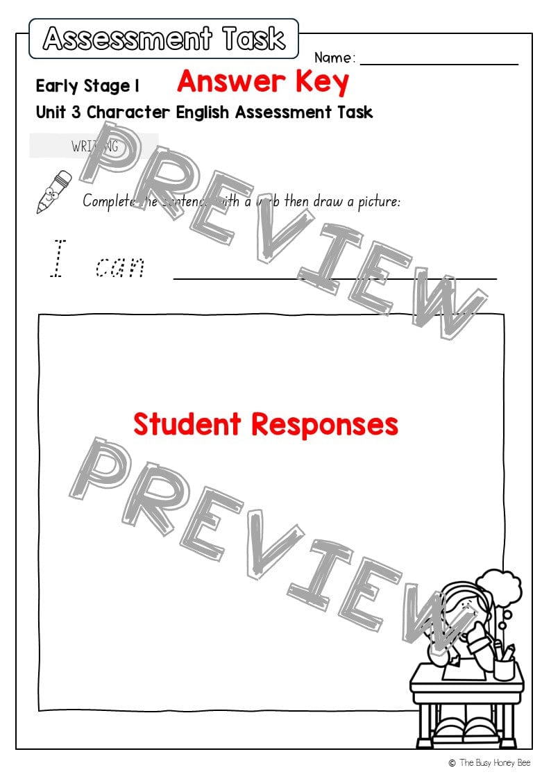 Early Stage 1 English Assessment Unit 3 Character - Assessment
