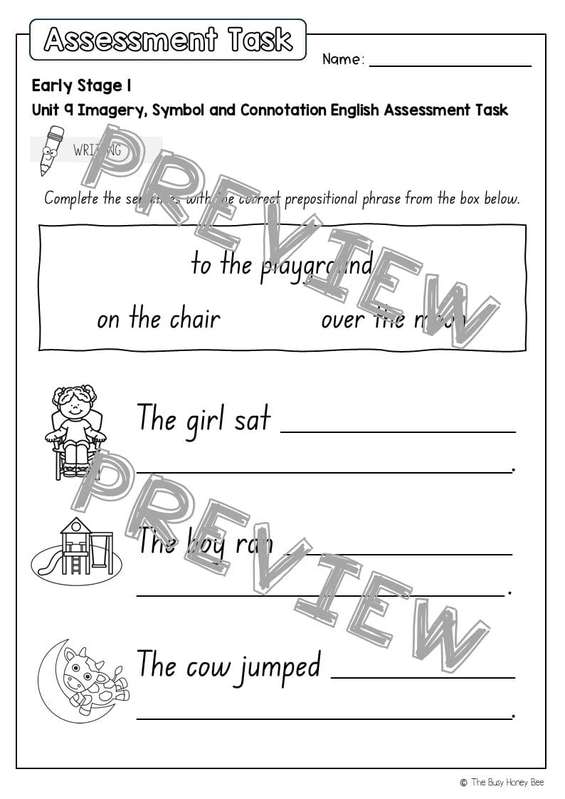 Early Stage 1 English Assessment Unit 9 Imagery, symbol and connotation - Assessment