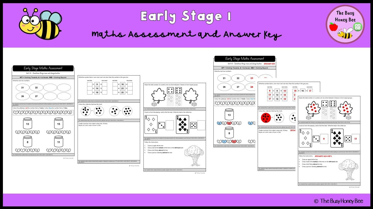Early Stage 1 Maths Assessment 10 - Assessment