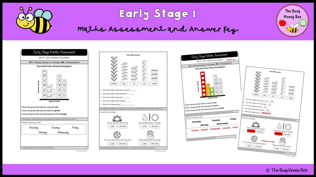 Early Stage 1 Maths Assessment Task 18 - Assessment