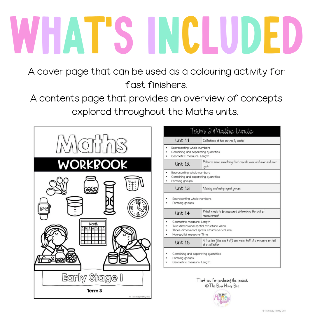Early Stage 1 NSW Maths Workbook Term 3 - Workbook | Worksheets
