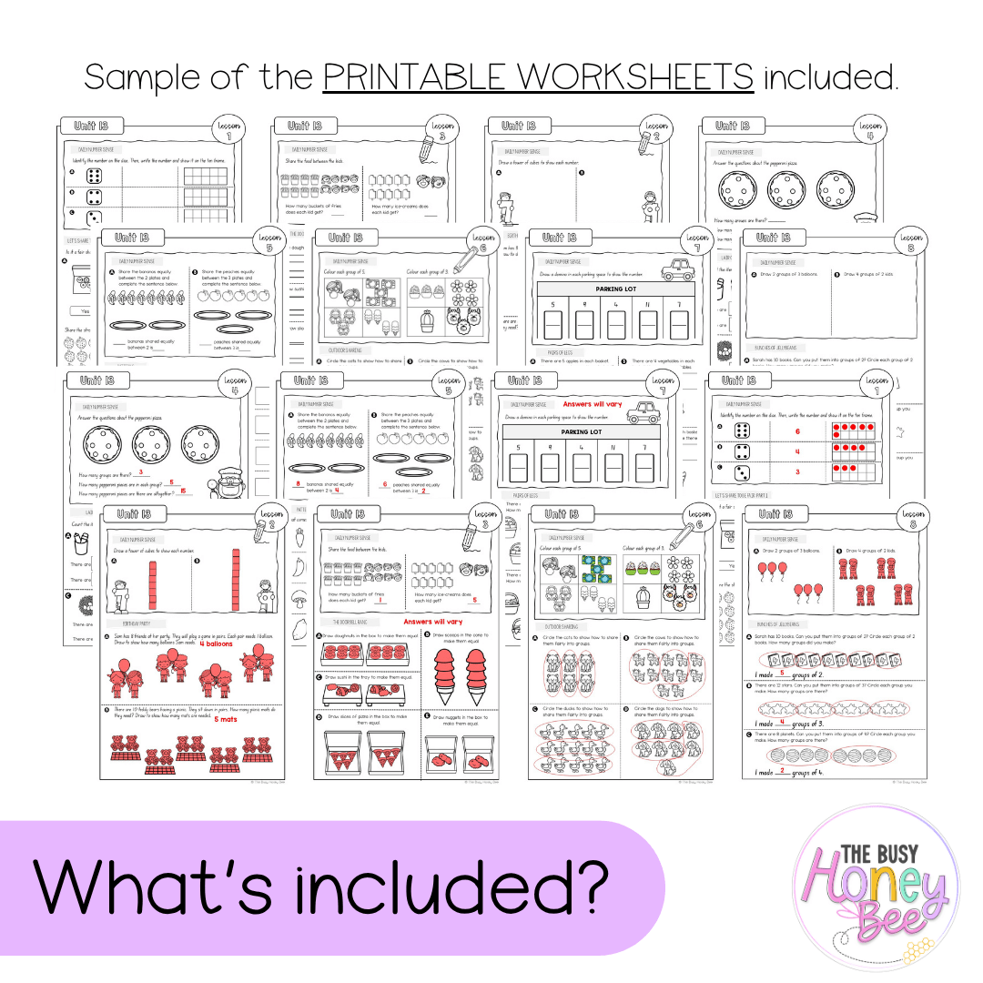 Early Stage 1 NSW Maths Worksheets Unit 13 - Workbook | Worksheets