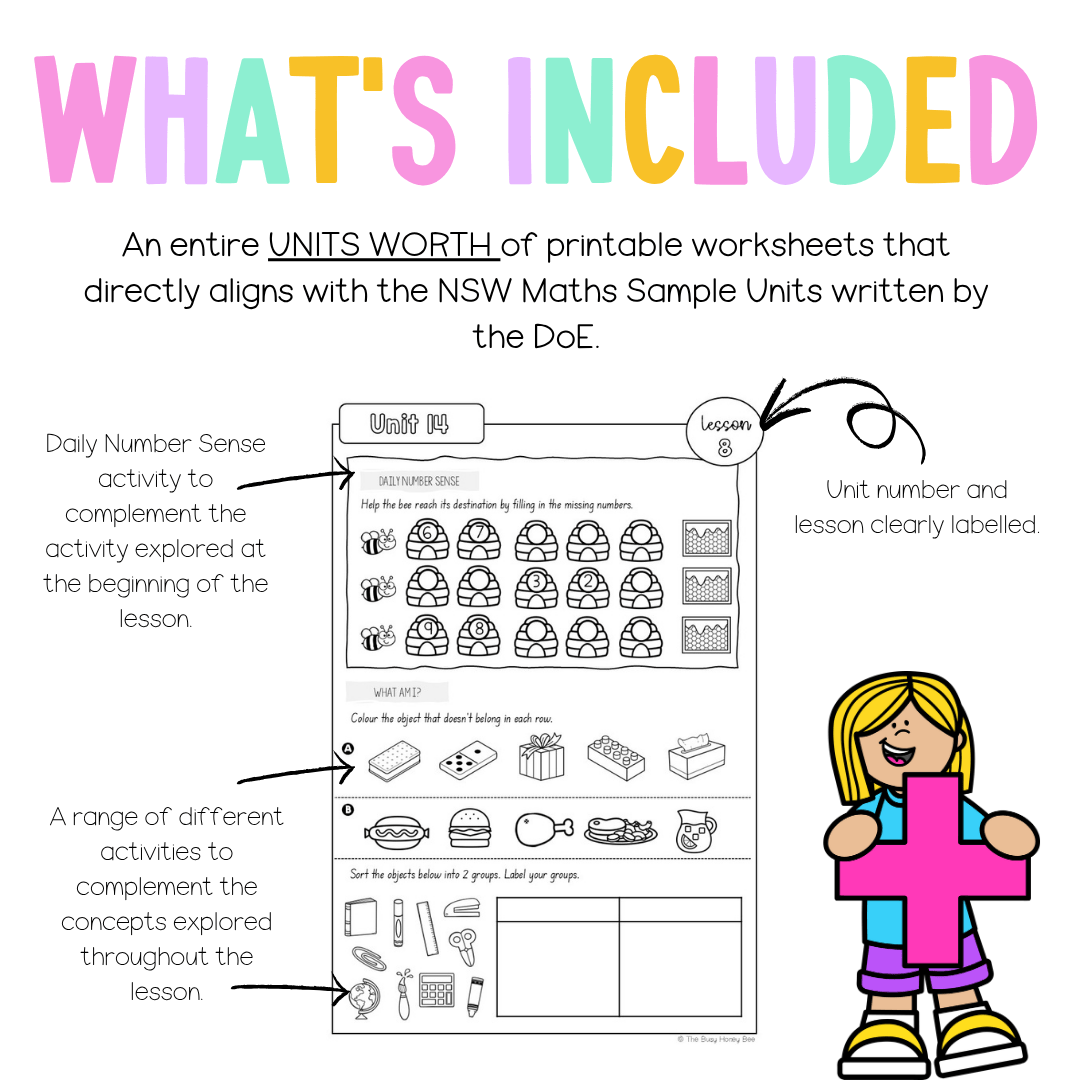 Early Stage 1 NSW Maths Worksheets Unit 14 - Workbook | Worksheets