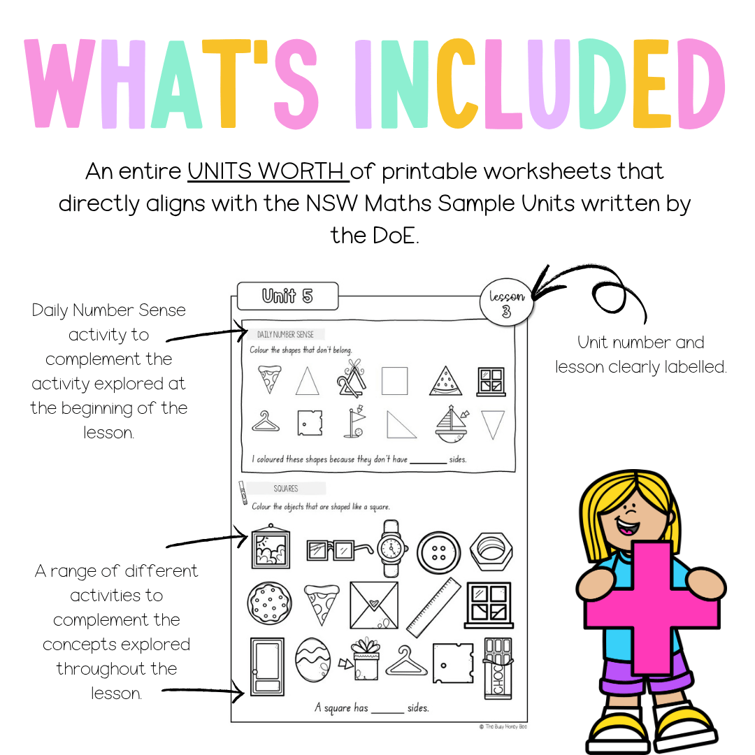 Early Stage 1 NSW Maths Worksheets Unit 5 - Workbook | Worksheets